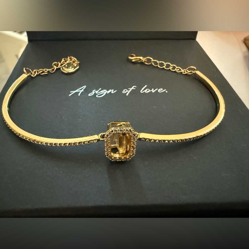 Swarovski Gold Bracelet with Crystal Detail